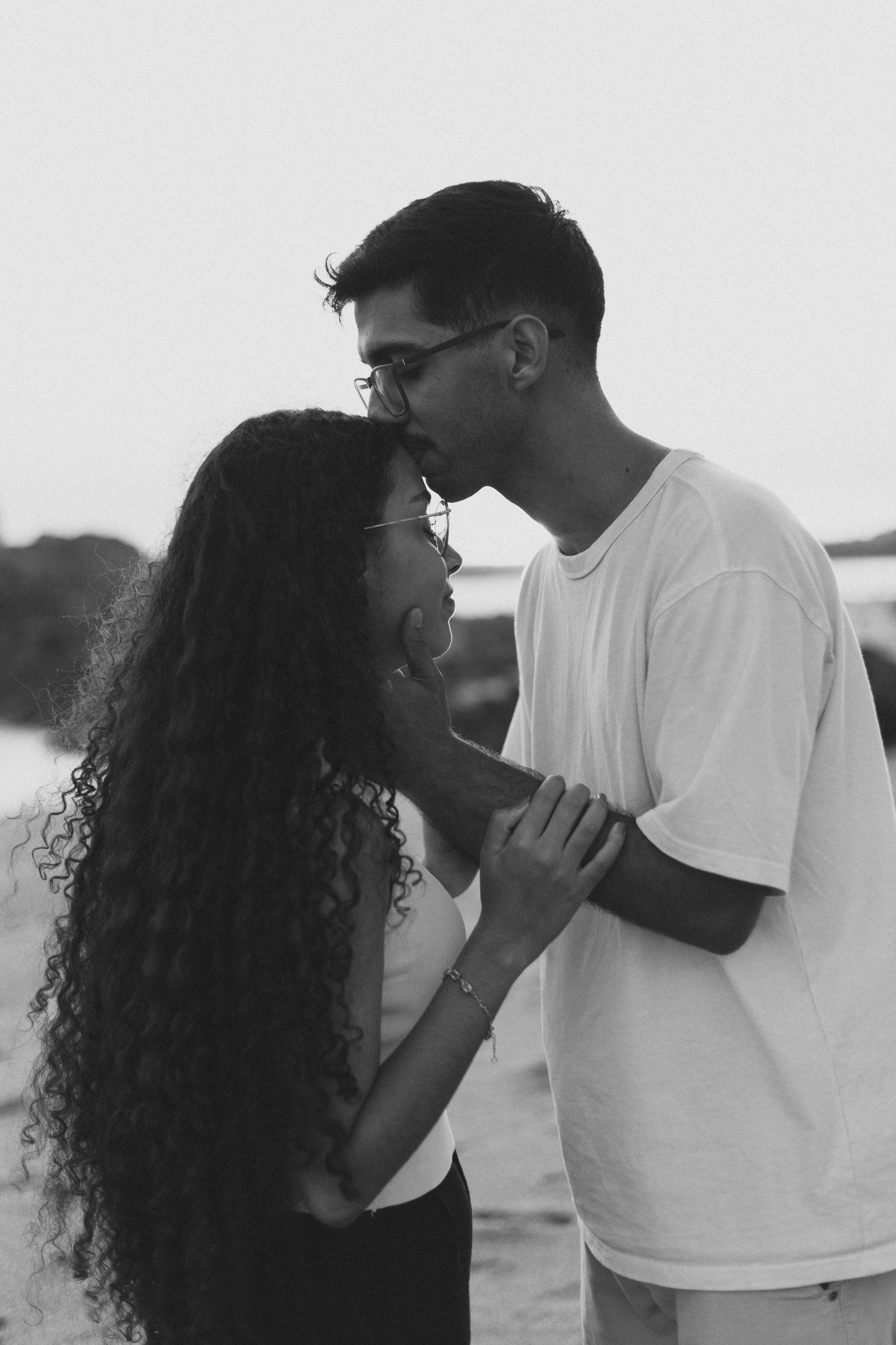 Artistic black and white portrait